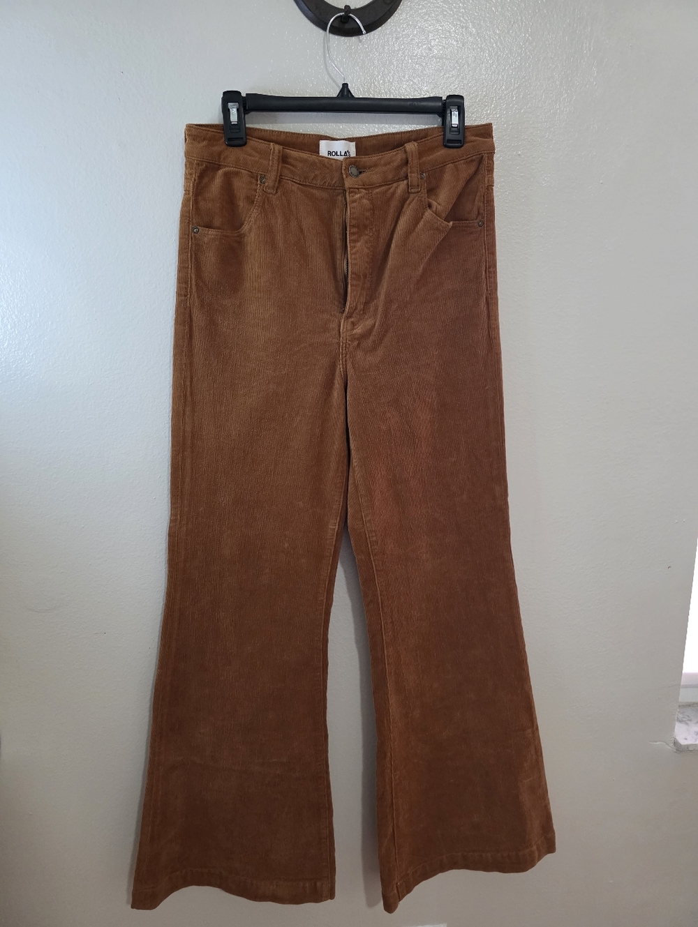 ROLLA'S Tan Corduroy High-Rise Flare Jeans